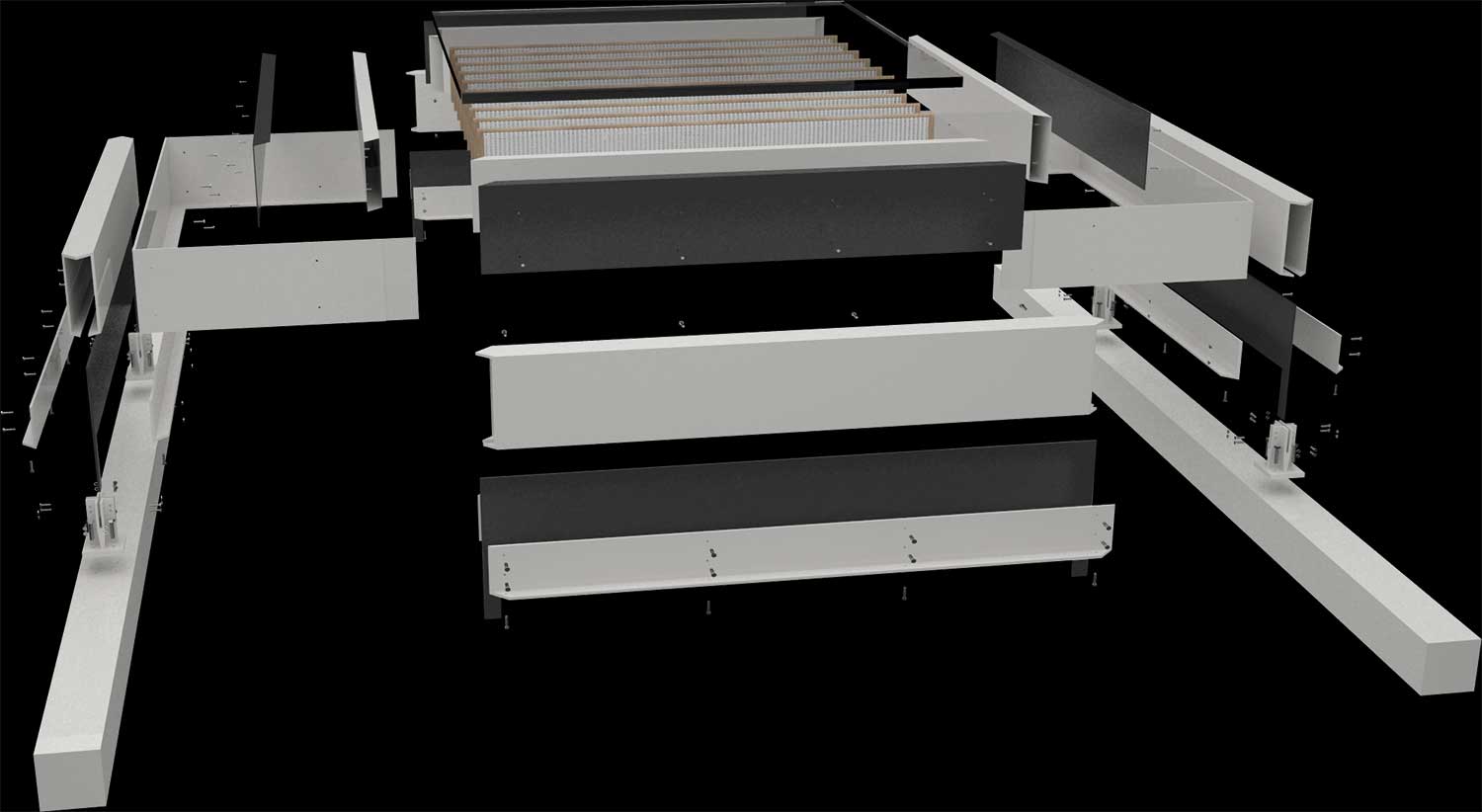 Window module exploded axonometric