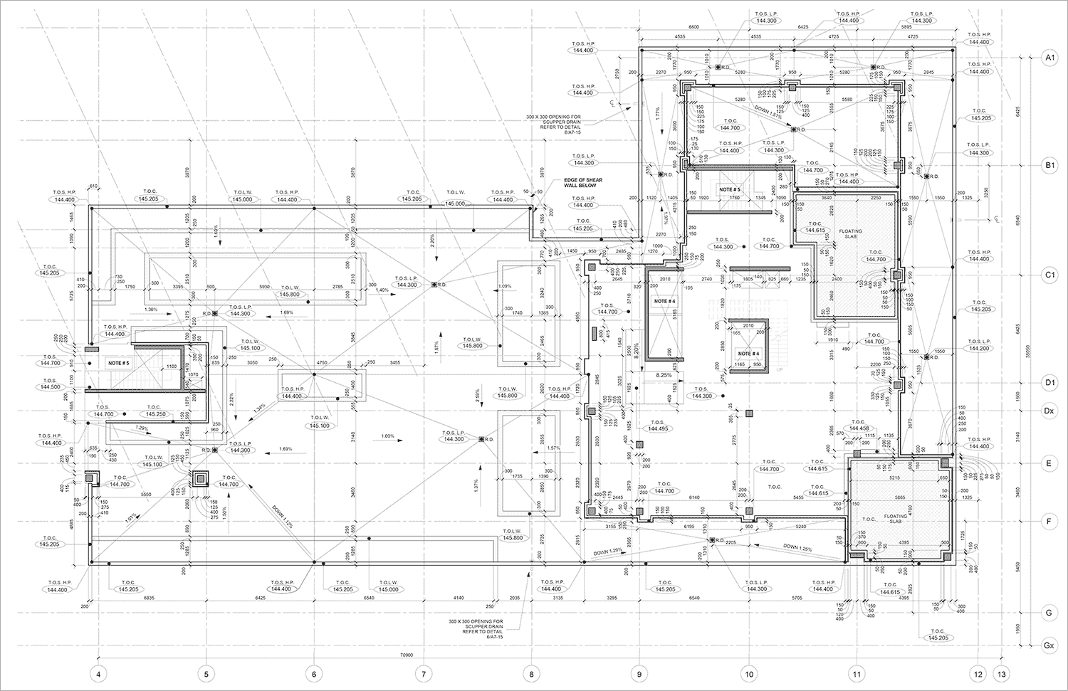 Typical slab edge plan