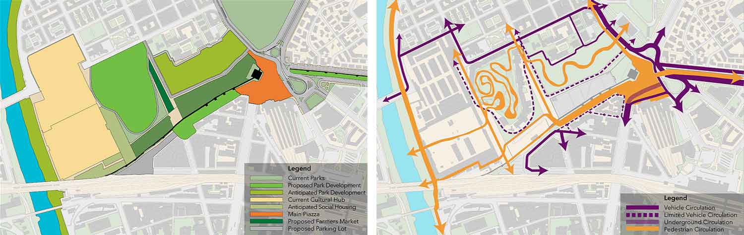 Master plan proposed development and circulation