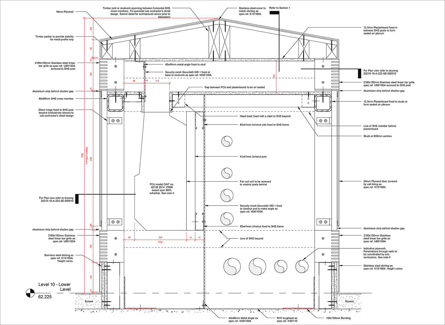 Fan coil unit section