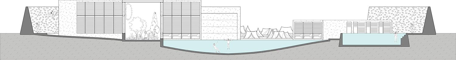 Section through green house