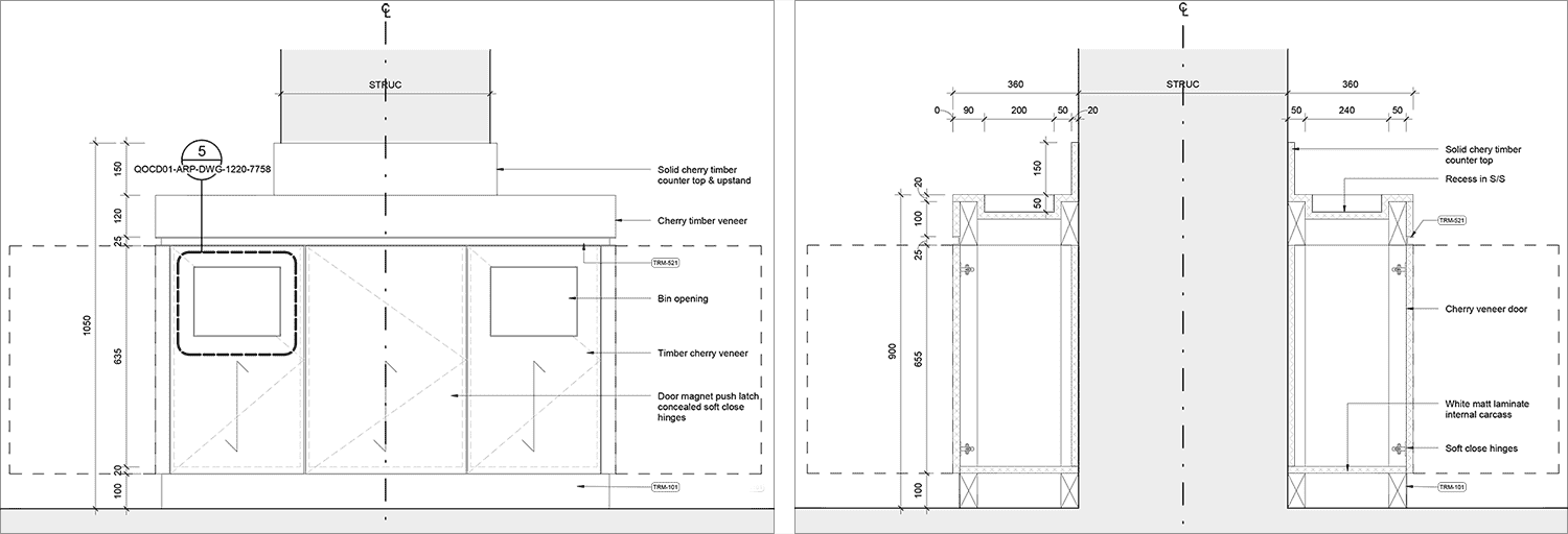 Concourse storage section details