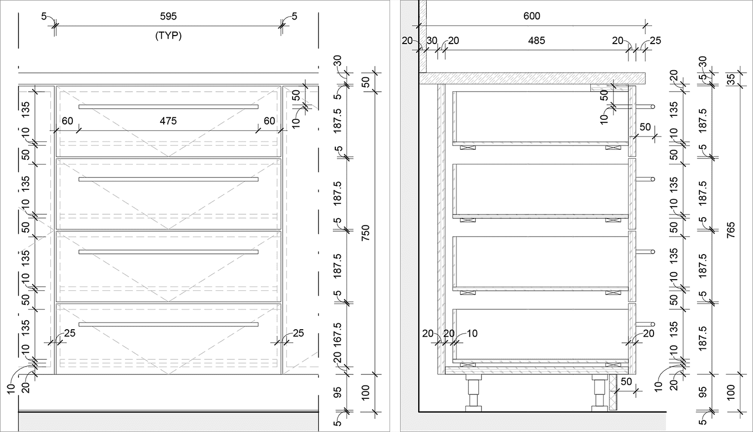 Kitchen cabinet details